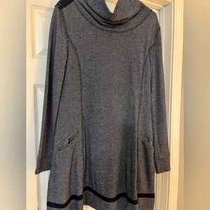 Paper Crane sweater material dress. Blue with design on back. Size large.